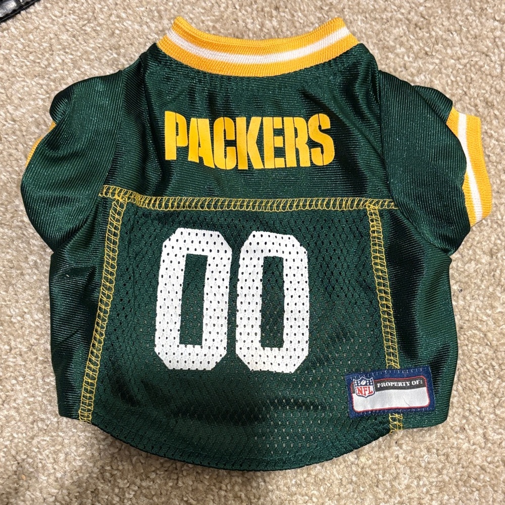 NFL Green Bay Dog Jersey in Green and Yellow